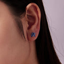 925 Sterling Silver Earrings with Enamel Process and Pavé Setting CZ-7
