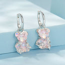 925 Sterling Silver Earrings with Pavé Setting CZ and Resin - 2.8 x 1.1 cm - Women's Fashion-3