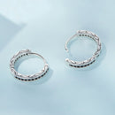 925 Sterling Silver Oxidized Pavé CZ Earrings-4
