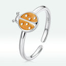 S925 Sterling Silver Ladybird Enamel Ring for Women-1