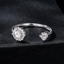 925 Sterling Silver Moissanite 0.5ct & 0.2ct Ring in Size E for Women-4