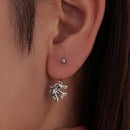 925 Sterling Silver Earrings with Pavé Setting CZ and White Gold Plating for Women-5