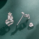 925 Sterling Silver Earrings with White Gold Plating and CZ-2