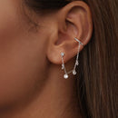 925 Sterling Silver Earrings with Pave Setting CZ - White Gold Plated for Women-7