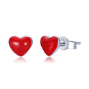 S925 Sterling Silver Plated Platinum Enamel Earrings-1
