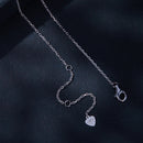 925 Sterling Silver Moissanite Necklace with Pavé Setting in Platinum, 450mm, for Women-5