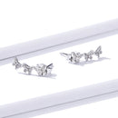 925 Sterling Silver Earrings - 1.4x0.5 cm - Platinum Plated for Women-4