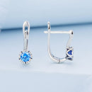 925 Sterling Silver Earrings with Oxidized Finish and Pavé Setting-4