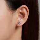 925 Sterling Silver Earrings with Pavé Setting CZ in Oxidized Silver-7