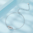 925 Sterling Silver White Gold Plated Chain Bracelet for Women-3