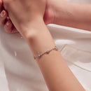 925 Sterling Silver White Gold Plated Bracelet with Moissanite, 15+6cm, for Women-7