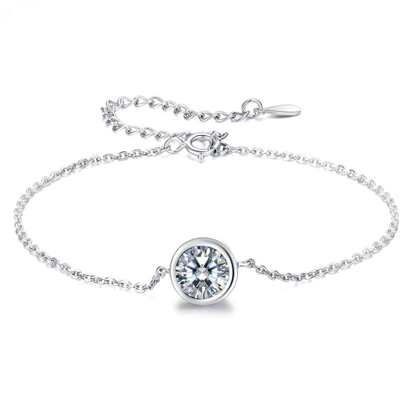 925 Sterling Silver & Platinum Plated CZ Bracelet for Women