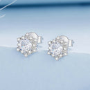 925 Sterling Silver Pavé Setting CZ Platinum Plated Earrings-3