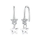 925 Sterling Silver Earrings with Pavé Setting CZ, White Gold Plating, 2.1*0.6cm, for Women-2