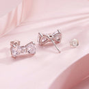 925 Sterling Silver Earrings with Pavé Setting CZ and White Gold Plating-2