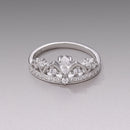 925 Sterling Silver Pavé Setting CZ White Gold Plated Ring Size 6 for Women-2