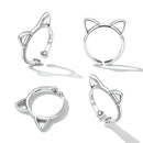 925 Sterling Silver Oxidized Paw Design Ring-3