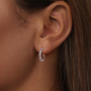 925 Sterling Silver Pavé CZ White Gold Plated Earrings for Women-7