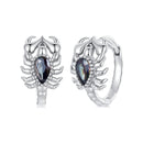 925 Sterling Silver Earrings with Transparent Glass - 13*8mm for Women-2