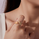 925 Sterling Silver Enamel Gold-Plated Ring for Women-8