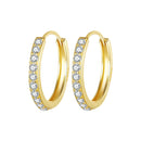 925 Sterling Silver Pavé Setting Gold Plated Earrings for Women-7