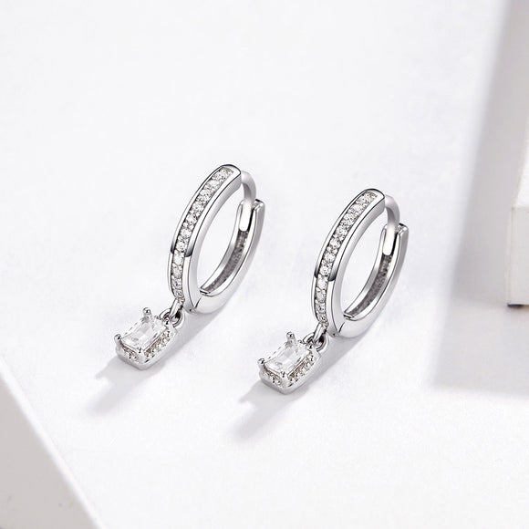 925 Sterling Silver 1.7cm Pavé Setting CZ Earrings