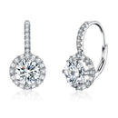 925 Sterling Silver Moissanite Earrings with Pavé Setting, 1.9x1.0cm for Women-2