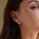 925 Sterling Silver Earrings with CZ and Platinum Plating, Size 13*7mm for Women-7