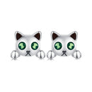 925 Sterling Silver Earrings with Enamel in Oxidized Finish-4