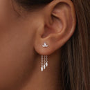 925 Sterling Silver Earrings with White Gold Plating and CZ-5