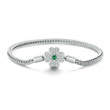 925 Sterling Silver Plated Platinum Bracelet with 3mm Rope for Women - 0