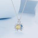 925 Sterling Silver Necklace with Transparent Glass and Pavé Setting CZ - Length 450mm-4