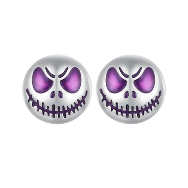 925 Sterling Silver Enamel Oxidized Earrings - 8mm for Women
