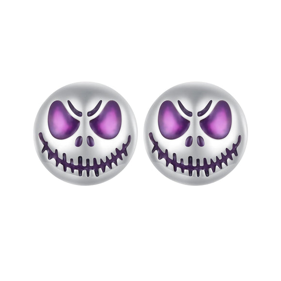 925 Sterling Silver Enamel Oxidized Earrings - 8mm for Women
