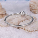925 Sterling Silver Pavé Setting CZ Bracelet with White Gold Plating for Women - Size 17.0-3