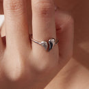925 Sterling Silver 1.1cm White Gold Plated CZ Pendant Ring-6