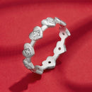 925 Sterling Silver Pave Setting CZ White Gold Plated Ring Size 6 for Women-2