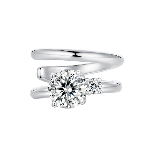 925 Sterling Silver 5mm Moissanite Earrings for Women, 13x8mm, White Gold Plated