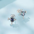 925 Sterling Silver Earrings with Transparent Glass for Women-3