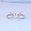 925 Sterling Silver Rabbit Ring with Pavé Setting CZ in White Gold for Women-3