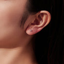 925 Sterling Silver Moissanite Earrings White Gold Plated 0.5cm for Women-6