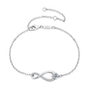 925 Sterling Silver Moissanite Pavé Bracelet for Women - 21cm, White Gold Plated, CZ-1