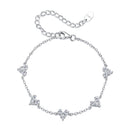 925 Sterling Silver Bracelet with White Gold Plating and CZ Paving for Women-1