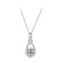 925 Sterling Silver 1 Carat Moissanite Necklace with White Gold Plating - 40+5cm Length for Women-1