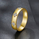 925 Sterling Silver Moissanite Gold Plated Ring for Women, Size 6-4