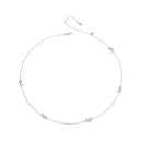 925 Sterling Silver Adjustable Necklace with White Gold Plating-1