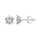 925 Sterling Silver Moissanite 0.50 Carat Earrings 6.0mm for Women-1