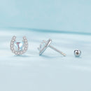 925 Sterling Silver Pavé Setting Moonstone Earrings with CZ and Platinum Plating-5