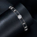 925 Sterling Silver 5.0mm Moissanite Bracelet with CZ and White Gold Plating for Women-3