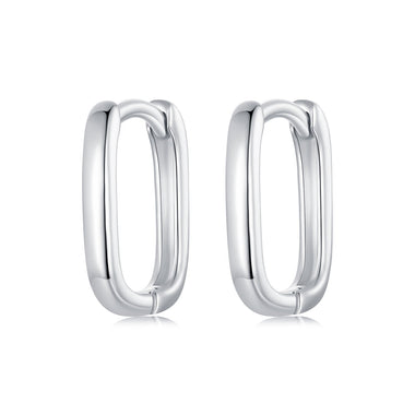 925 Sterling Silver Earrings 10*2mm with White Gold Plating for Women - 0